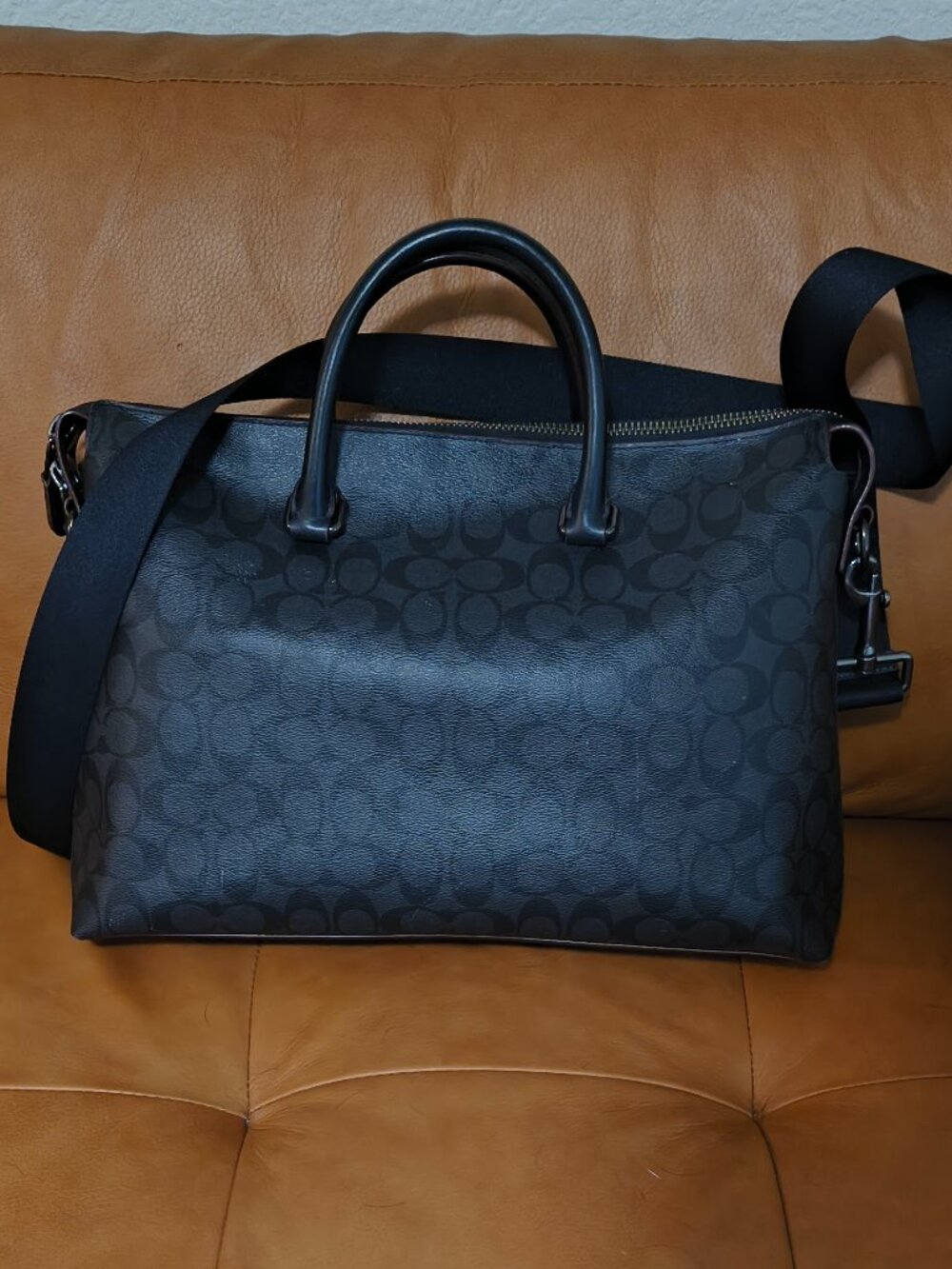 🖤 Coach Men’s Black Signature Canvas Briefcase / Laptop Bag